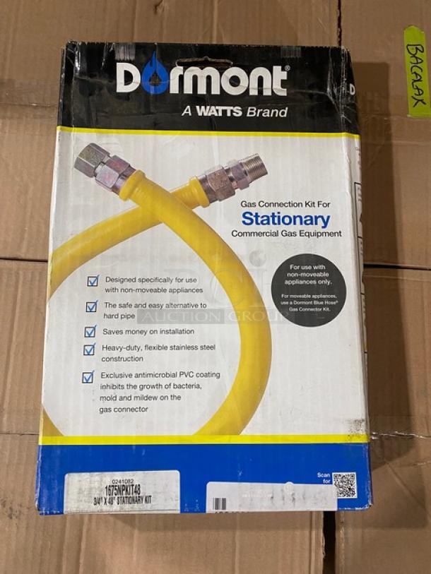 BRAND NEW! IN THE BOX! Dormont A Watts Brand Commercial Yellow 48" Stationary Gas Equipment Hose Connection Kit! Model: 1675NPKIT48! 2X Your Bid! - Image 1 of 6