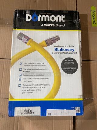 BRAND NEW! IN THE BOX! Dormont A Watts Brand Commercial Yellow 48" Stationary Gas Equipment Hose Connection Kit! Model: 1675NPKIT48! 2X Your Bid!