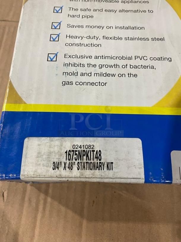 BRAND NEW! IN THE BOX! Dormont A Watts Brand Commercial Yellow 48" Stationary Gas Equipment Hose Connection Kit! Model: 1675NPKIT48! 2X Your Bid! - Image 2 of 6