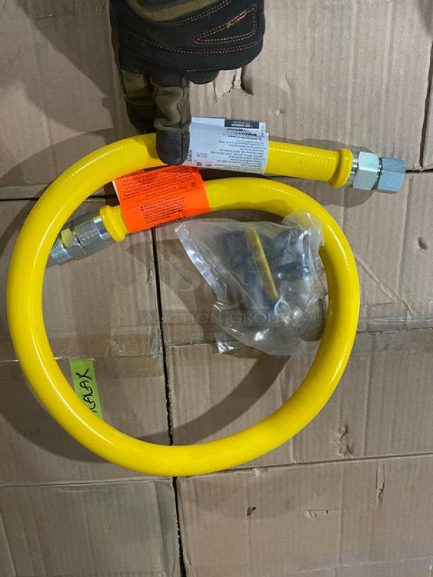 BRAND NEW! IN THE BOX! Dormont A Watts Brand Commercial Yellow 48" Stationary Gas Equipment Hose Connection Kit! Model: 1675NPKIT48! 2X Your Bid! - Image 5 of 6