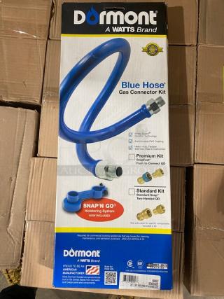 BRAND NEW! IN THE BOX! Dormont By A Watts Brand Commercial Blue 48" Quick Connect/Disconnect Gas Appliance Hose Kit! Model: 1675KIT2S48PS! 2X Your Bid!