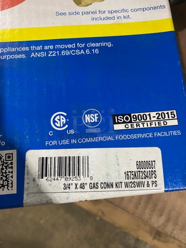 BRAND NEW! IN THE BOX! Dormont By A Watts Brand Commercial Blue 48" Quick Connect/Disconnect Gas Appliance Hose Kit! Model: 1675KIT2S48PS! 2X Your Bid! - Image 8 of 8