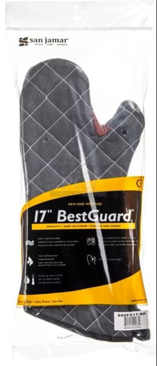 BRAND NEW! CFS Brands San Jamar Commercial Black 17" Best Guard Oven Mitt! Model: 800FG17-BK! - Image 1 of 1