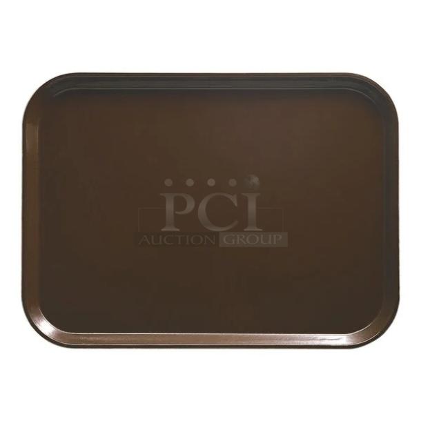 BRAND NEW! Cambro Camtray Series Commercial Brazil Brown Fiberglass 14" x 18" Rectangular Cafeteria/Serving Trays! Model: 1418116! 10X Your Bid! - Image 1 of 1