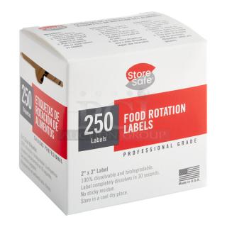 BRAND NEW! IN THE BOX! Cambro StoreSafe Series Commercial Printed Dissolvable 3" x 2" Food/Product Rotation Label Roll! 250-Labels/Roll! Model: 23SLB250! 2X Your Bid!