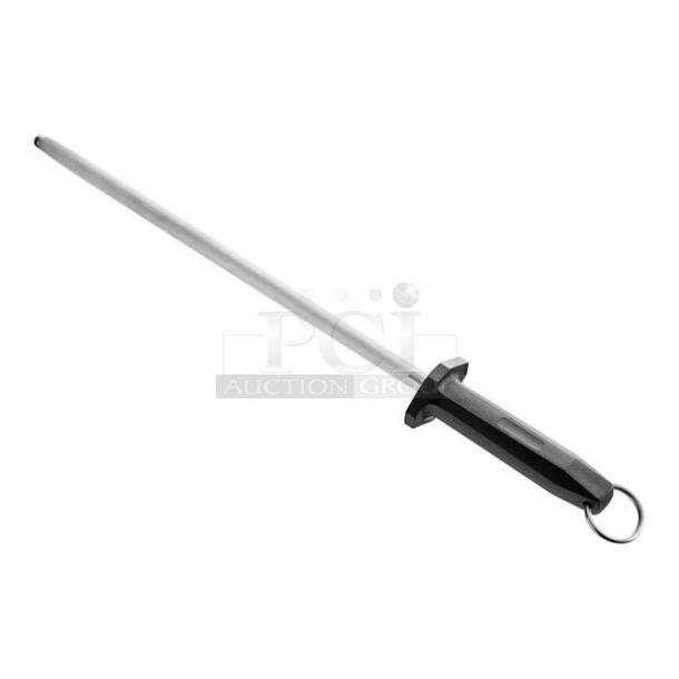 BRAND NEW! Mercer Culinary Commercial 12" German Honing/Sharpening Steel! With Black Plastic Handle! Model: M14512! - Image 1 of 1