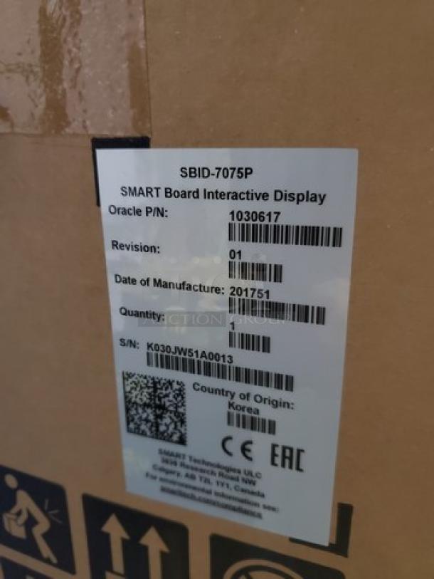 SMART SBID-7075P Pro Interactive Display w/ SMART Meeting Pro. New in box! - Image 3 of 3