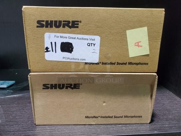 Lot of 2 Shure MX395W/O Microflex Omnidirectional Low Profile Boundary Microphone. New in box! - Image 2 of 4