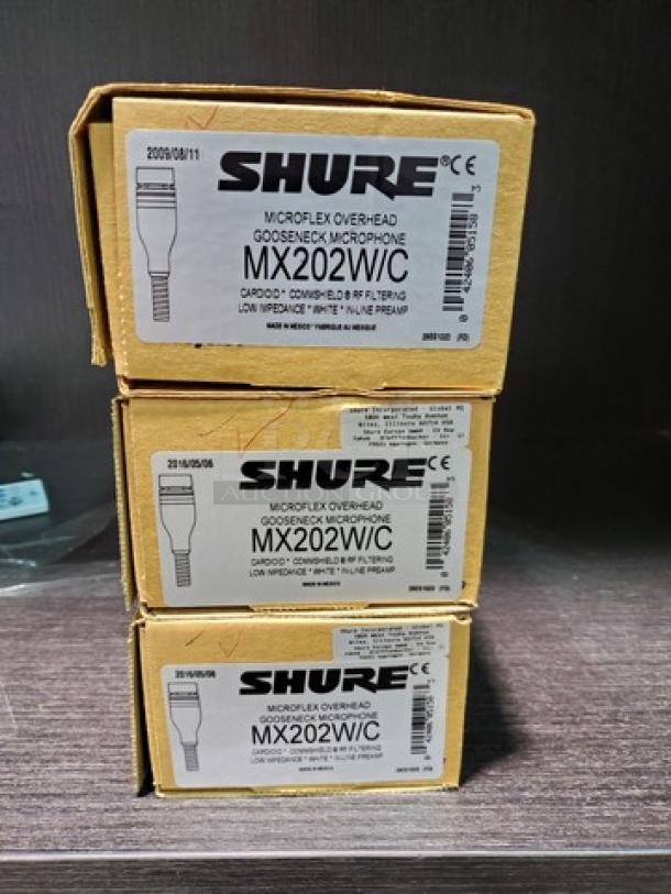Lot of 3 Shure MX202W/C Condenser Microphone - Cardioid. New in box! - Image 2 of 3