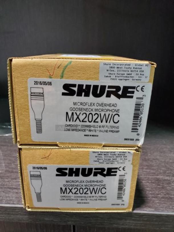 Lot of 2 Shure MX202W-A/C Microflex Overhead Cardioid Microphone - Image 2 of 2