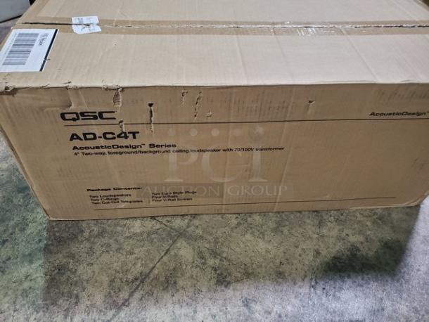 QSC AD-C4T 4" Two-way, foreground/ background ceiling loudspeaker with 70/100V transformer. New in box! - Image 3 of 5