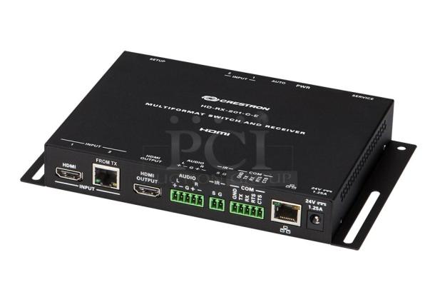 Crestron HD-RX-201-C-E DM Lite – HDMI® over CATx Receiver, Room Controller, 2x1 Auto-Switcher, HD Scaler, Surface Mount - Image 1 of 2
