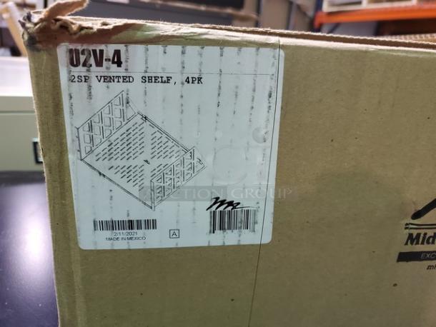 Middle Atlantic U2V-4 Pack of 4 3-1/2" Vented Universal Rack Shelf - Image 3 of 4