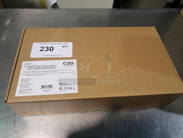 C2G HDBaseT HDMI Extender + USB C, Aux, and USB B to USB over Cat - Wall Plate Transmitter to Receiver Box. - Image 2 of 3