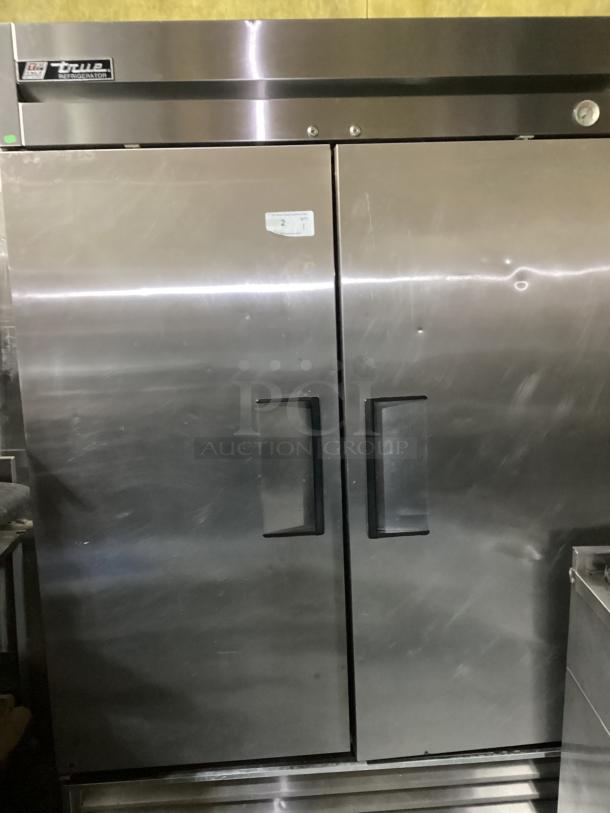 True Double Door Stainless Reach-in Cooler on Castors 
54 x 29-½ x 83 
Model# T-49
R134A - Image 1 of 3