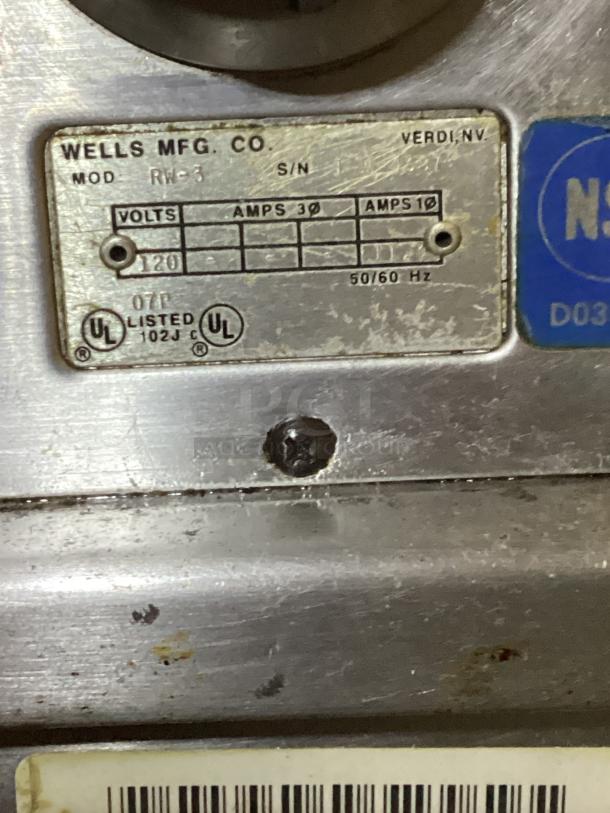 Wells Three Drawer Electric Warmer 
Model# RW-3
29-⅜ x 30 x 38-1/2 - Image 5 of 6