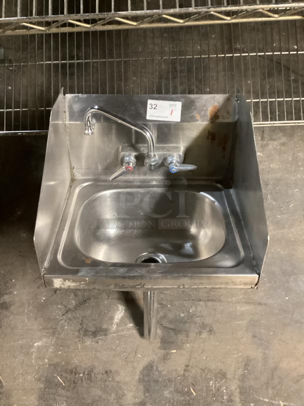 Stainless Steel Hand Washing Sink W/Faucet 
16 x 15 - Image 1 of 2
