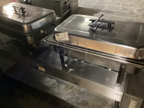 Stainless Steel, Catering Chafing Dishes W/Lid and Burner Casings 
Qty 2 
Your Bid x 2 - Image 1 of 1
