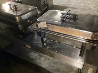 Stainless Steel, Catering Chafing Dishes W/Lid and Burner Casings 
Qty 2 
Your Bid x 2