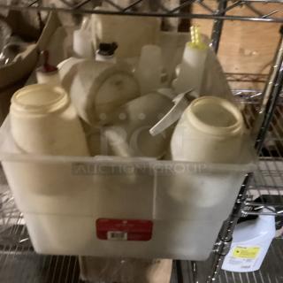 Misc Tub of Sauce Bottles