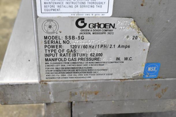 Groen SSB-5G Stainless Steel Commercial Natural Gas Powered 2 Deck Steam Cabinet. 62,000 BTU. - Image 9 of 9