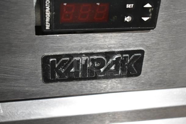 Kairak KBP-91S Stainless Steel Commercial Pizza Prep Table w/ Over Shelf on Commercial Casters. 115 Volts, 1 Phase. Tested and Powers On But Does Not Get Cold - Image 2 of 9