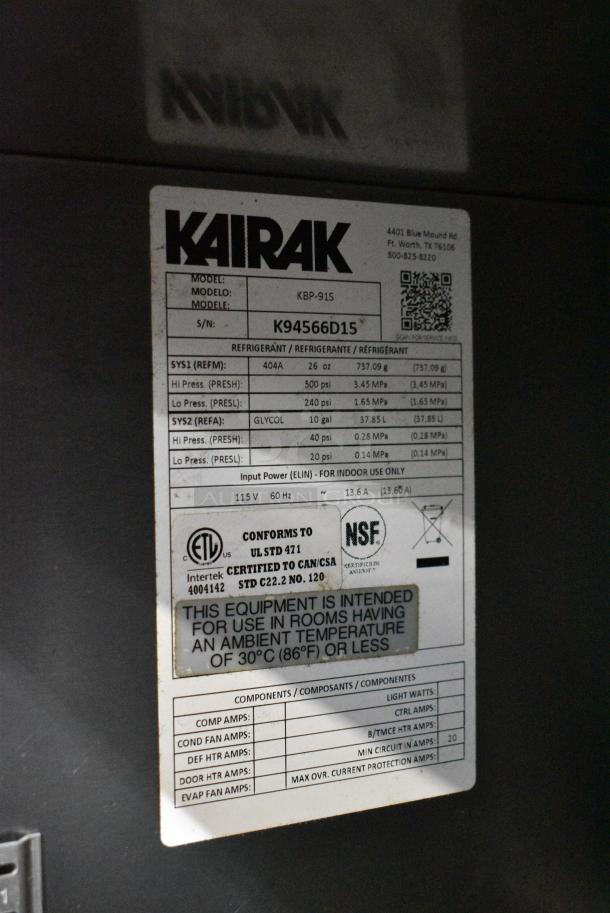 Kairak KBP-91S Stainless Steel Commercial Pizza Prep Table w/ Over Shelf on Commercial Casters. 115 Volts, 1 Phase. Tested and Powers On But Does Not Get Cold - Image 9 of 9