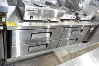 2021 Avantco ACB-72-GB Stainless Steel Commercial 4 Drawer Chef Base on Commercial Casters. 115 Volts, 1 Phase. Tested and Working!