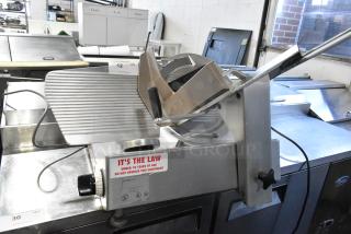 Bizerba SE12 Stainless Steel Commercial Countertop Meat Slicer. 120 Volts, 1 Phase. Tested and Working!