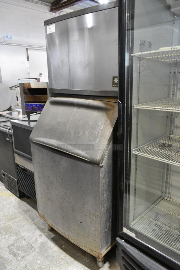 Manitowoc QY0604A Stainless Steel Commercial Ice Machine Head on Commercial Ice Bin. 208/230 Volts, 1 Phase. - Image 1 of 7