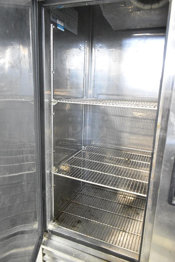 Turbo Air TSF-49 SD Stainless Steel Commercial 2 Door Reach In Freezer w/ Poly Coated Racks on Commercial Casters. 115 Volts, 1 Phase. Tested and Does Not Power On - Image 4 of 6