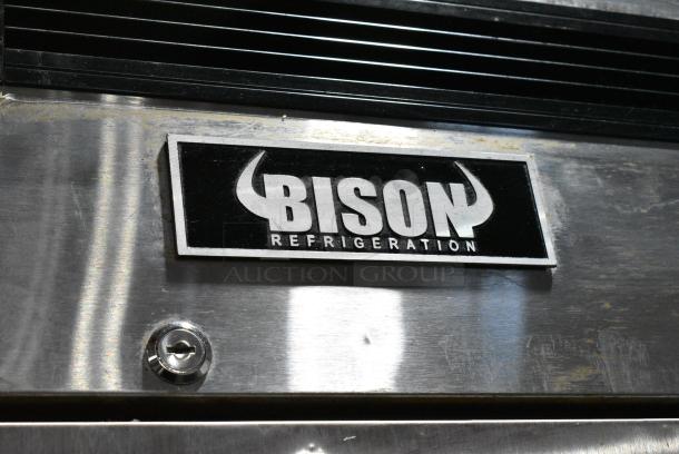 2016 Bison MBF8501 Stainless Steel Commercial Single Door Reach In Freezer w/ Poly Coated Racks on Commercial Casters. 115 Volts, 1 Phase. Tested and Working! - Image 3 of 6