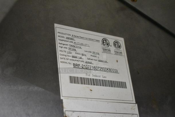 2016 Bison MBF8501 Stainless Steel Commercial Single Door Reach In Freezer w/ Poly Coated Racks on Commercial Casters. 115 Volts, 1 Phase. Tested and Working! - Image 6 of 6