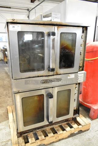 2 Southbend Stainless Steel Commercial Electric Powered Full Size Convection Oven w/ View Through Doors, Metal Oven Racks and Thermostatic Controls. 208/240 volts, 3 Phase. 2 Times Your Bid!
