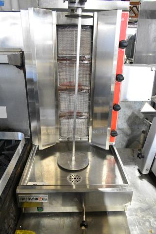 Precision HD Stainless Steel Commercial Countertop Natural Gas Powered Vertical Broiler.