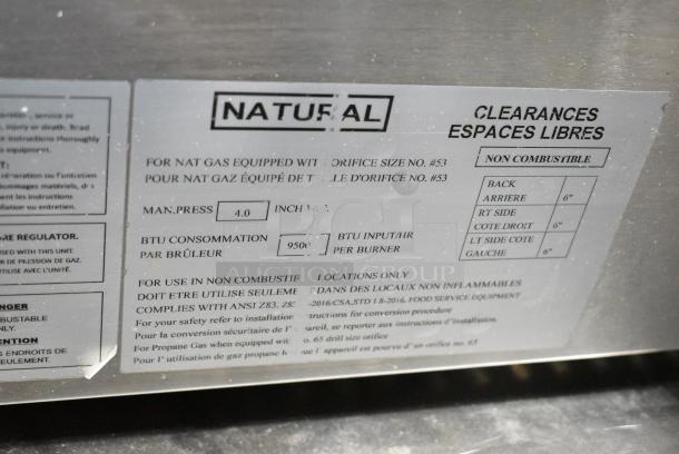 Precision HD Stainless Steel Commercial Countertop Natural Gas Powered Vertical Broiler. - Image 8 of 8