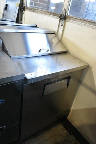 True TSSU-27-08 Stainless Steel Commercial Sandwich Salad Prep Table Bain Marie Mega Top on Commercial Casters. 115 Volts, 1 Phase. Tested and Working!