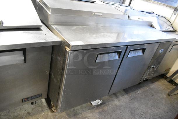 Atosa MPF8202 Stainless Steel Commercial Pizza Prep Table on Commercial Casters. 115 Volts, 1 Phase. Tested and Working! - Image 1 of 10