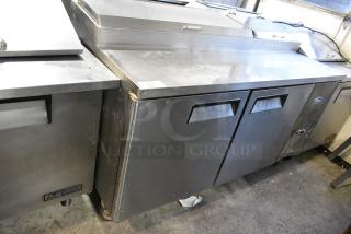 Atosa MPF8202 Stainless Steel Commercial Pizza Prep Table on Commercial Casters. 115 Volts, 1 Phase. Tested and Working!