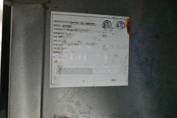 Atosa MPF8202 Stainless Steel Commercial Pizza Prep Table on Commercial Casters. 115 Volts, 1 Phase. Tested and Working! - Image 10 of 10