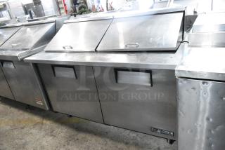 True TSSU-60-24M-B-ST Stainless Steel Commercial Sandwich Salad Prep Table Bain Marie Mega Top on Commercial Casters. 115 Volts, 1 Phase. Tested and Working!