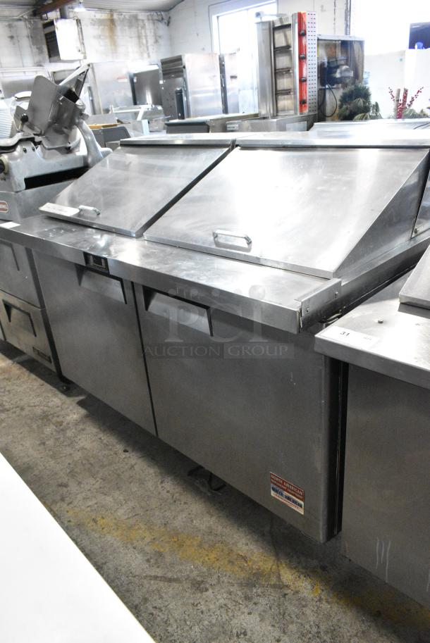 North American ASP60-24 Stainless Steel Commercial Sandwich Salad Prep Table Bain Marie Mega Top on Commercial Casters. 115 Volts, 1 Phase. Tested and Working! - Image 1 of 10