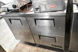 True TWT-48D-2 Stainless Steel Commercial Undercounter Cooler on Commercial Casters. 115 Volts, 1 Phase. Tested and Working!