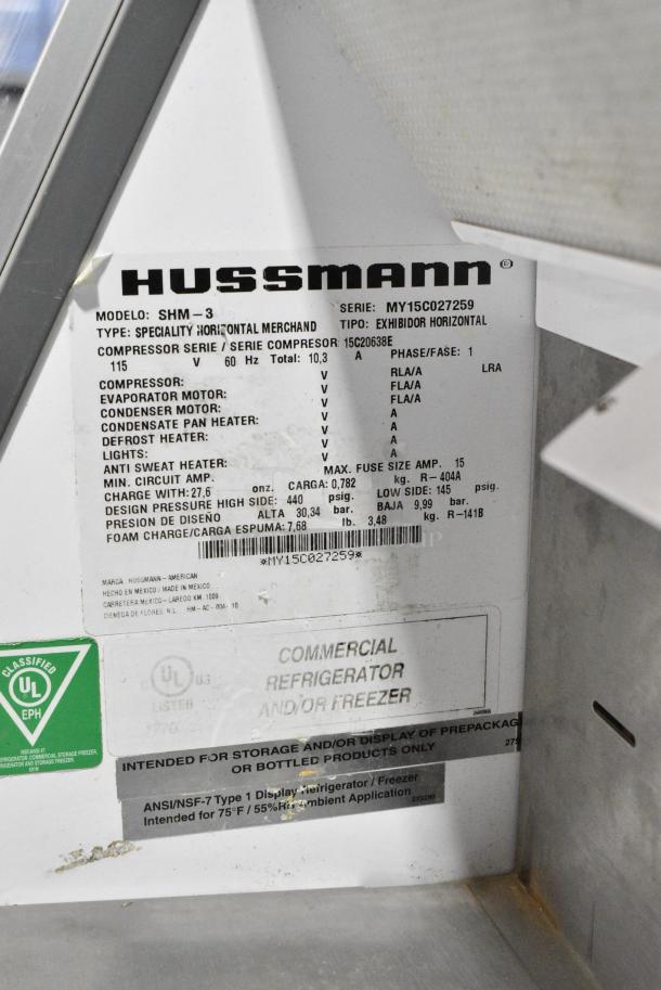 Hussmann SHM-3 Metal Commercial Open Grab N Go Merchandiser on Commercial Casters. 115 Volts, 1 Phase. Tested and Does Not Power On - Image 6 of 6