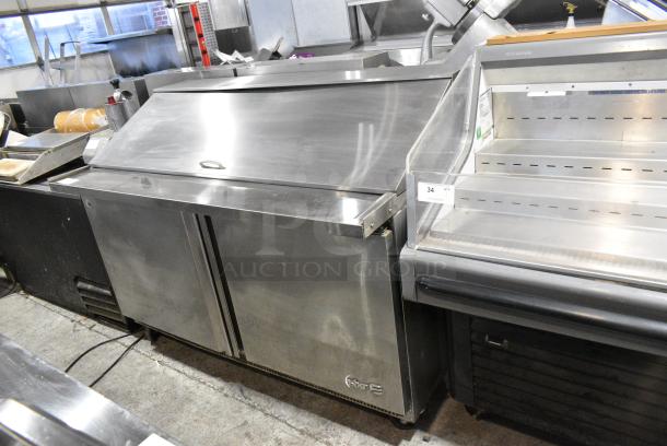 Asber APTM 60 24 HC Stainless Steel Commercial Sandwich Salad Prep Table Bain Marie Mega Top on Commercial Casters. 115 Volts, 1 Phase. Tested and Working! - Image 2 of 10