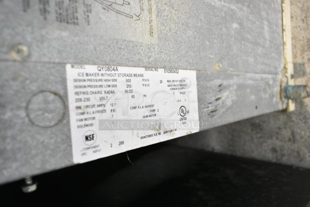 Manitowoc QY0804A Stainless Steel Commercial Ice Machine Head. 208/230 Volts, 1 Phase. - Image 5 of 5