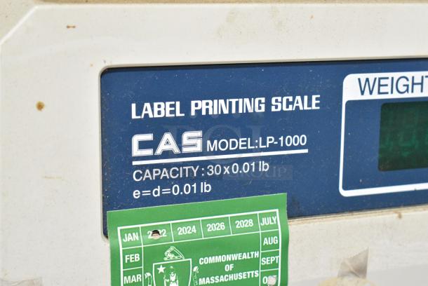 CAS LP-1000 Metal Countertop Scale. 115 Volts, 1 Phase. Tested and Does Not Power On - Image 8 of 9