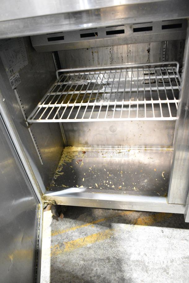 Avantco 178SCL3 Stainless Steel Commercial Sandwich Salad Prep Table Bain Marie Mega Top on Commercial Casters. 115 Volts, 1 Phase. Tested and Working! - Image 6 of 10