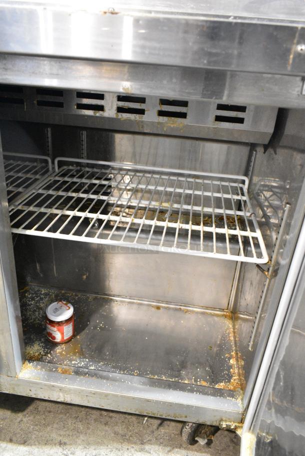 Avantco 178SCL3 Stainless Steel Commercial Sandwich Salad Prep Table Bain Marie Mega Top on Commercial Casters. 115 Volts, 1 Phase. Tested and Working! - Image 8 of 10