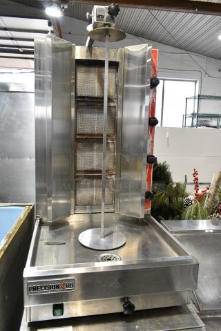 Precision HD Stainless Steel Commercial Countertop Natural Gas Powered Vertical Broiler.